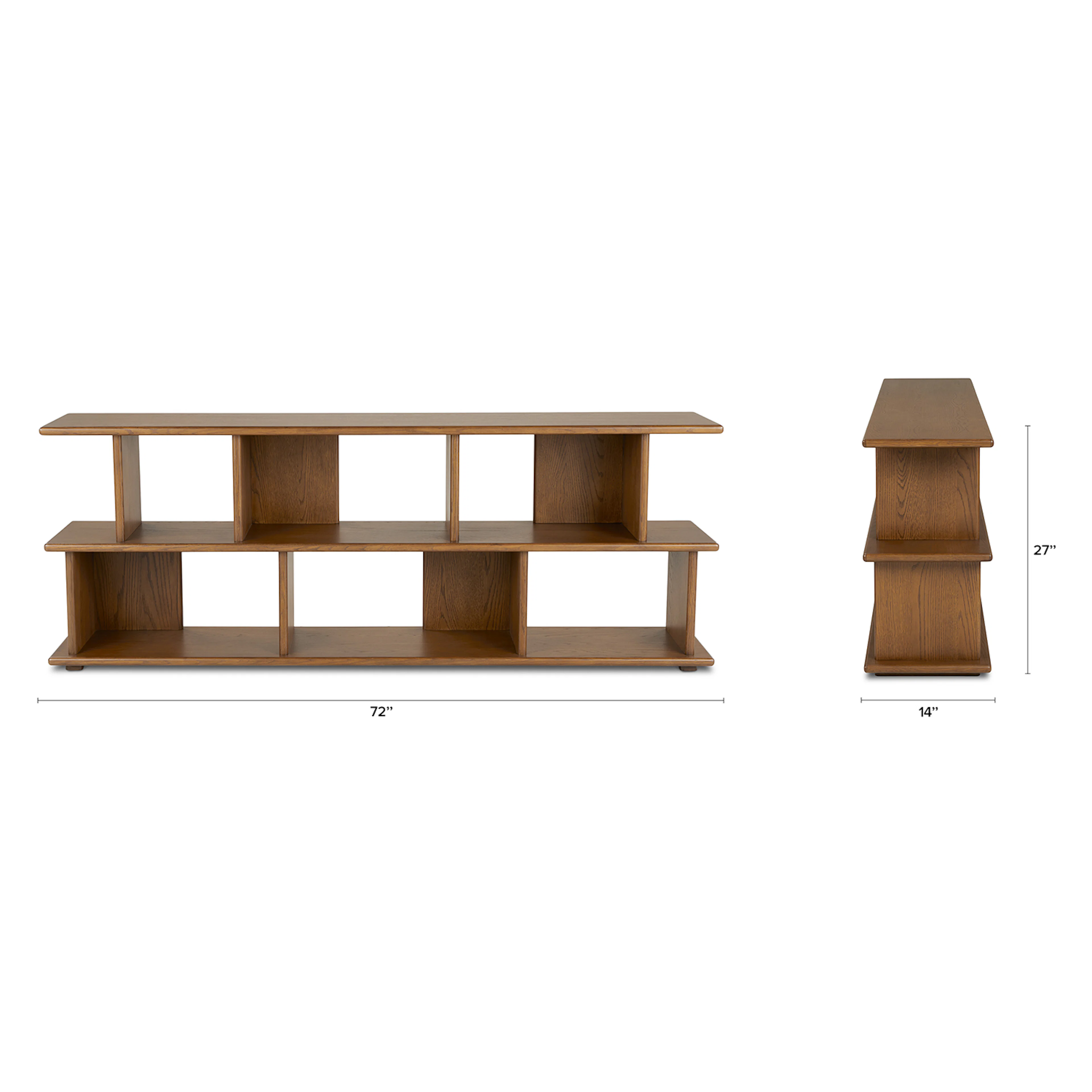 Lafora 72" Bookcase, Short - Smoked Oak