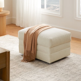 Riley 28" Ottoman - Napa White