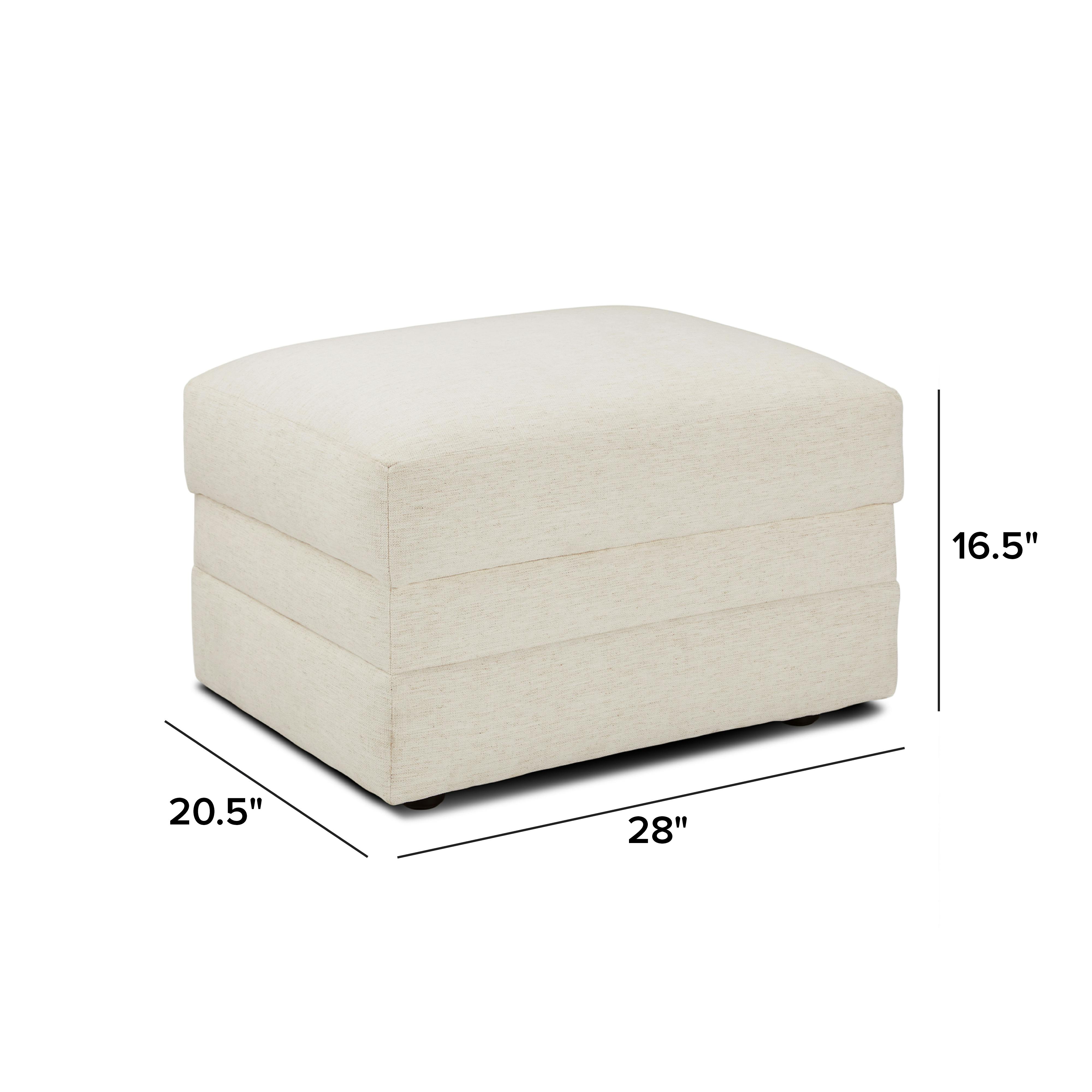 Riley Napa White Ottoman | Article