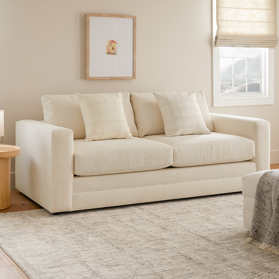 Riley White Sofa Bed, Linen-blend Performance Fabric | Article