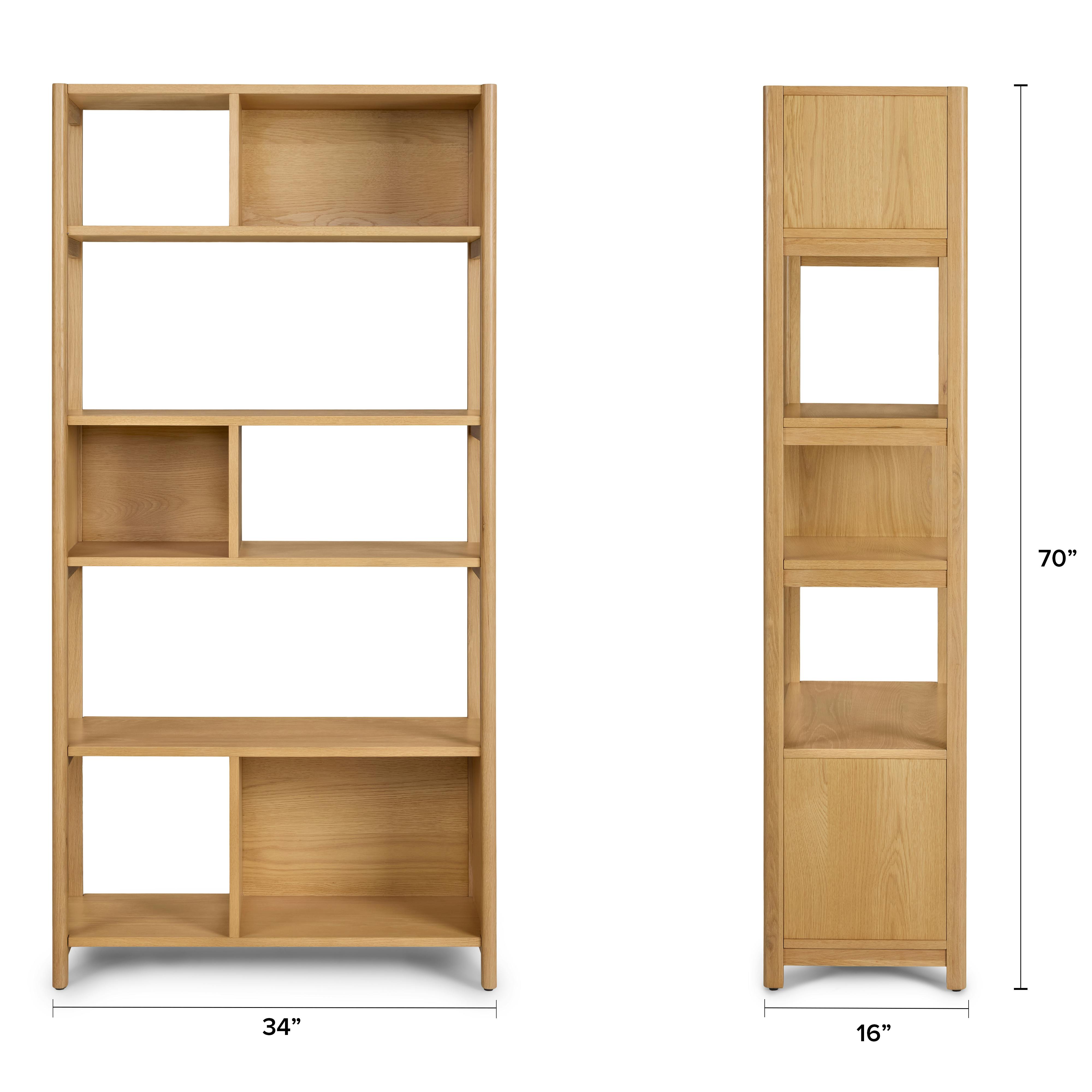 Mysen Natural Oak Wood Tall Bookcase | Article
