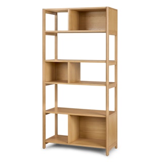 Mysen 34" Bookcase, Tall - Natural Oak