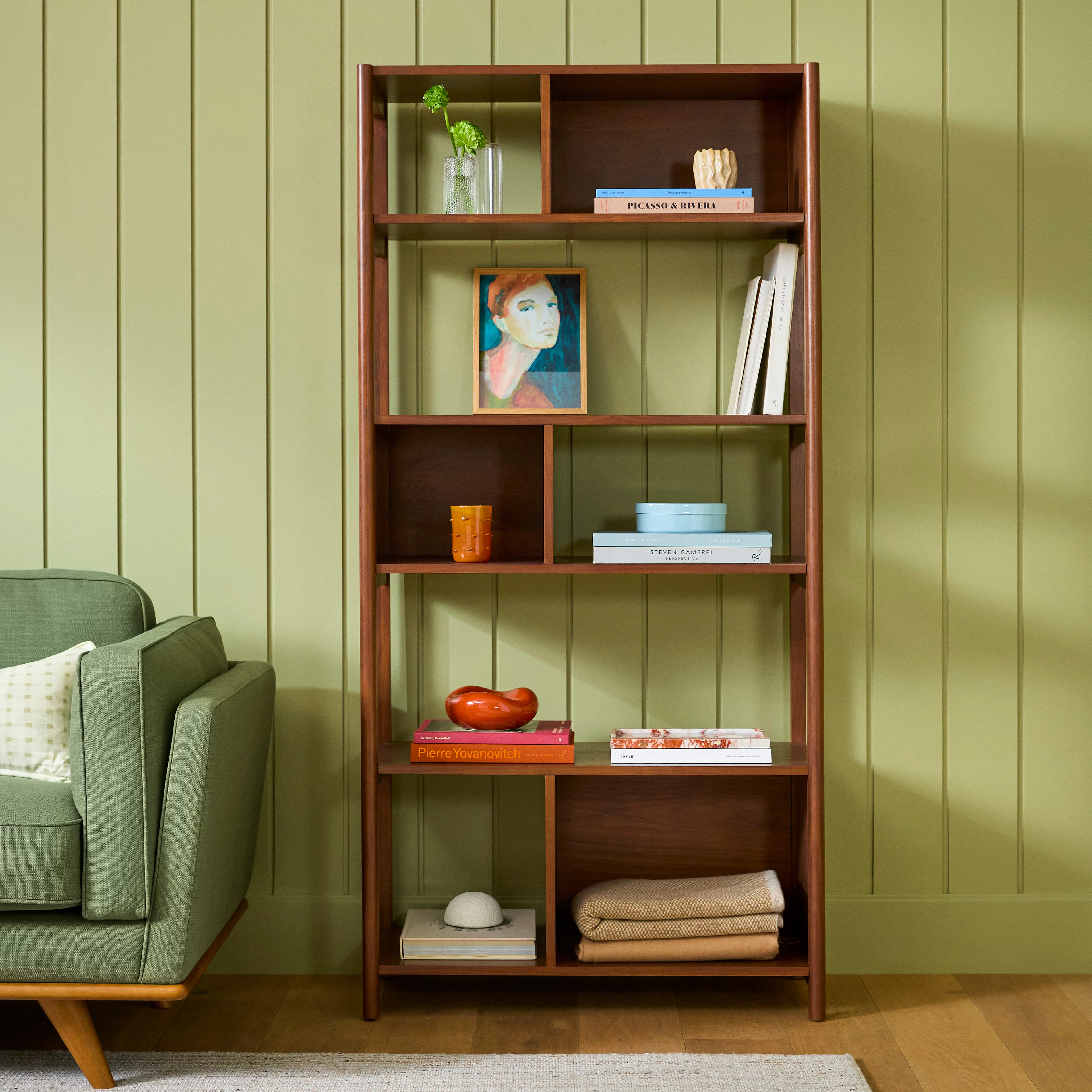 Mysen 34" Bookcase, Tall - Walnut