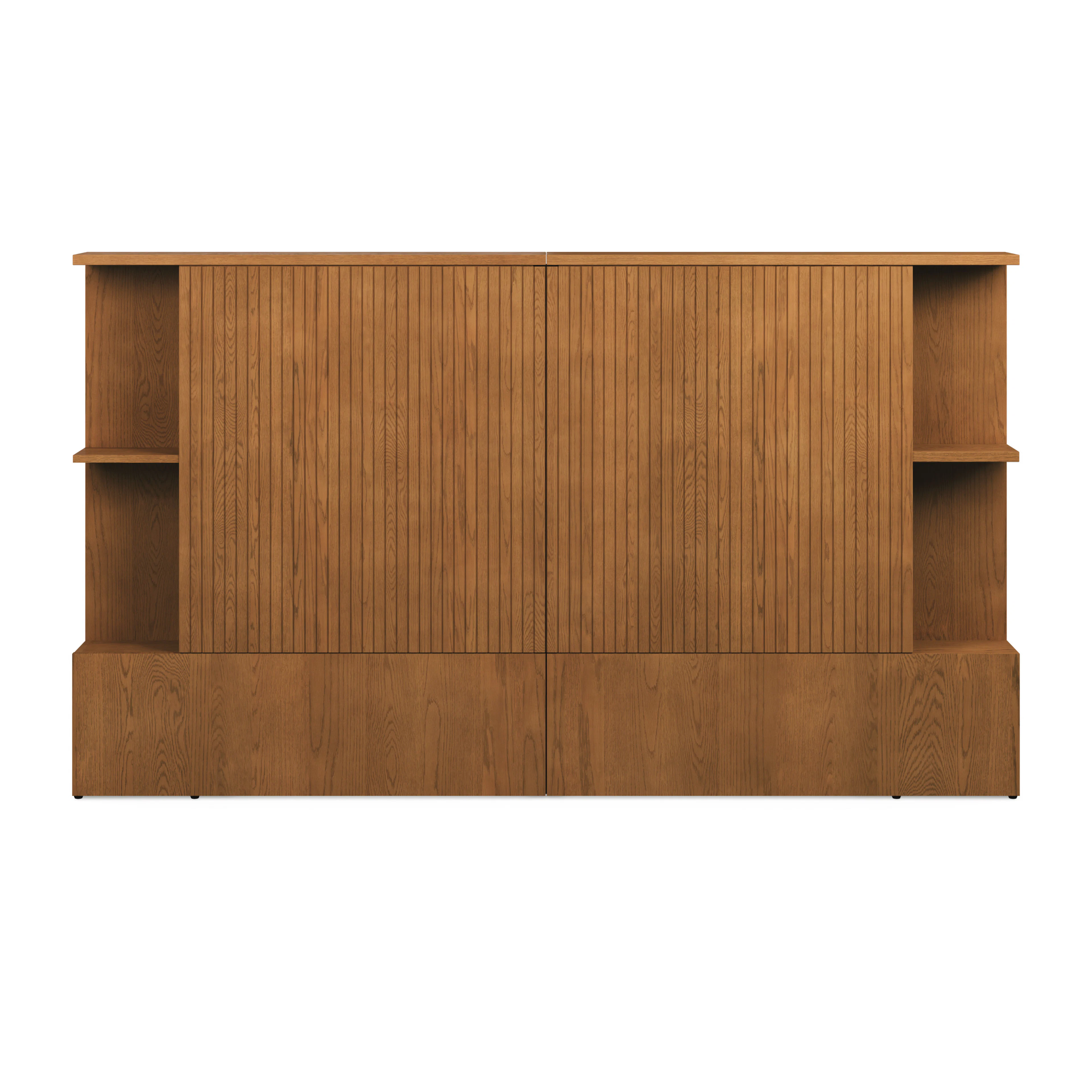 Kouva Queen Storage Headboard in Smoked Oak
