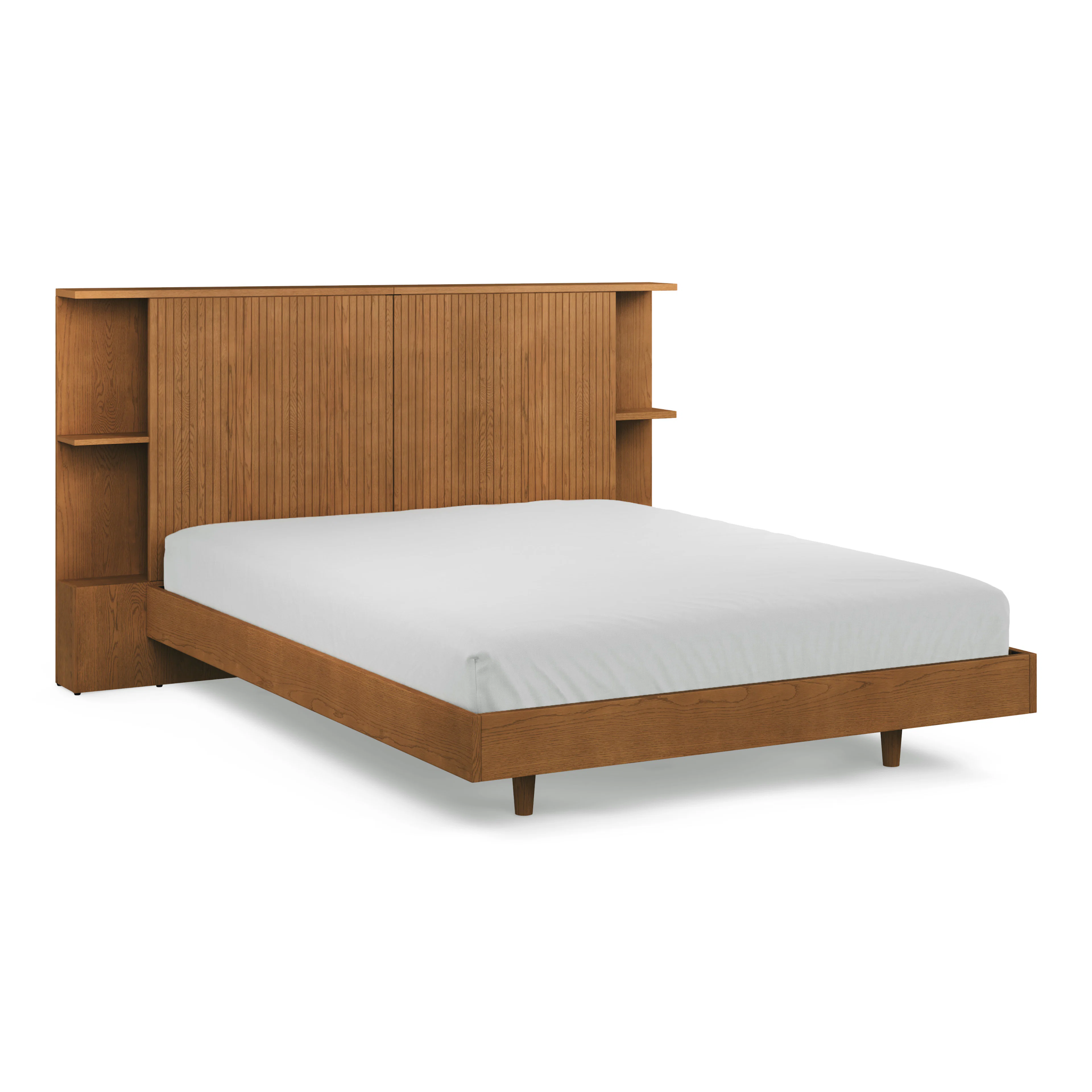 Kouva Queen Storage Headboard in Smoked Oak