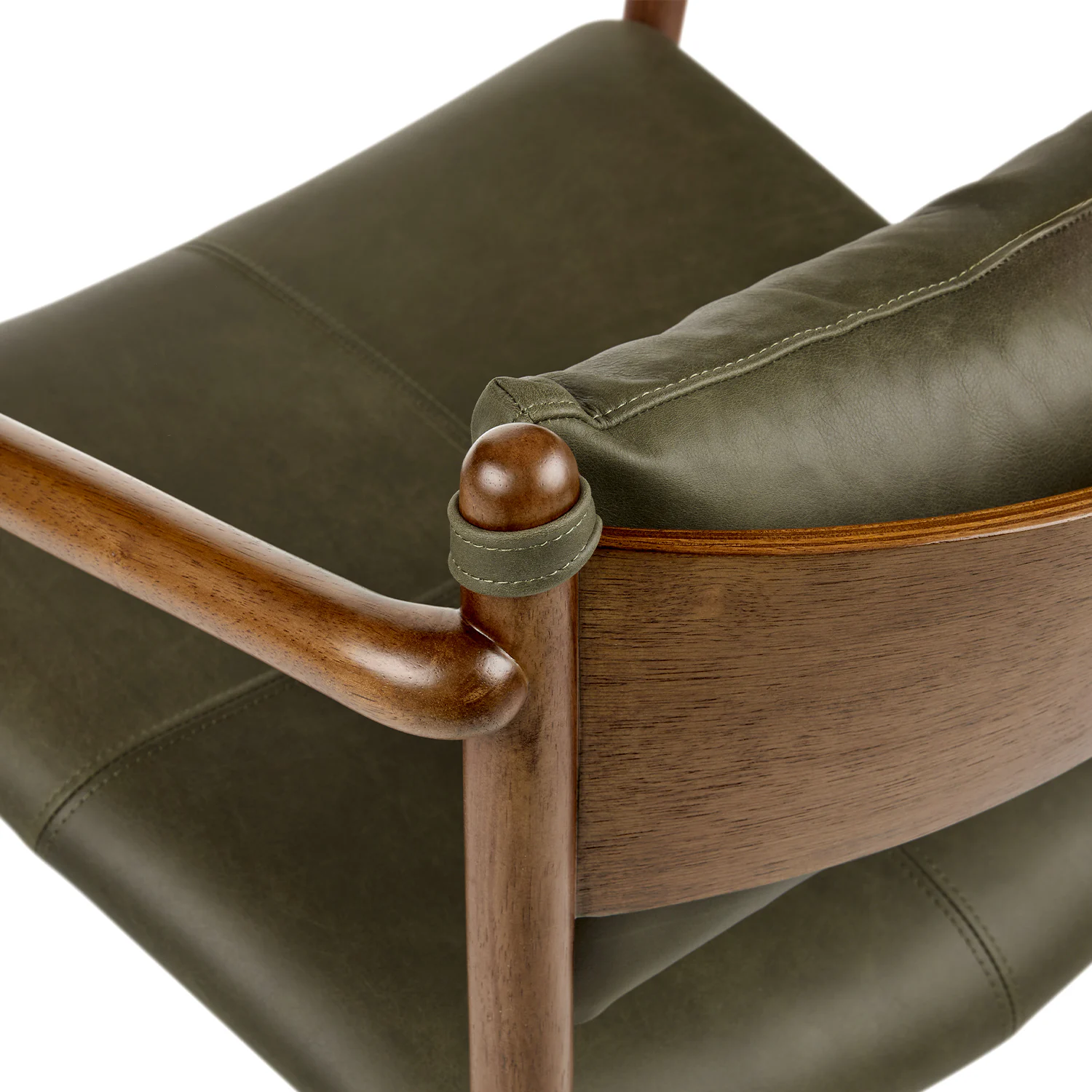Lento 25" Leather Lounge Chair - Charme Green