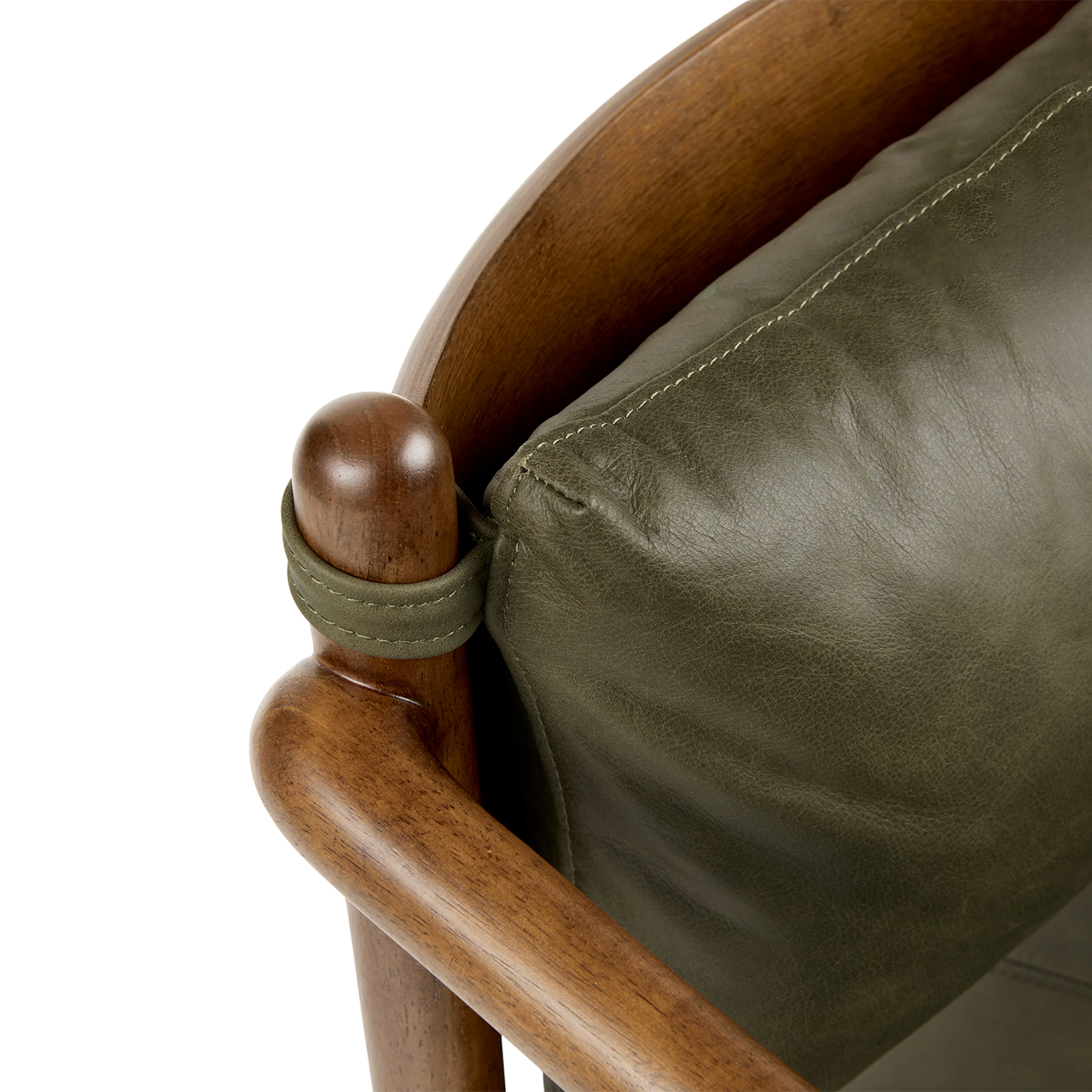 Lento 25" Leather Lounge Chair - Charme Green