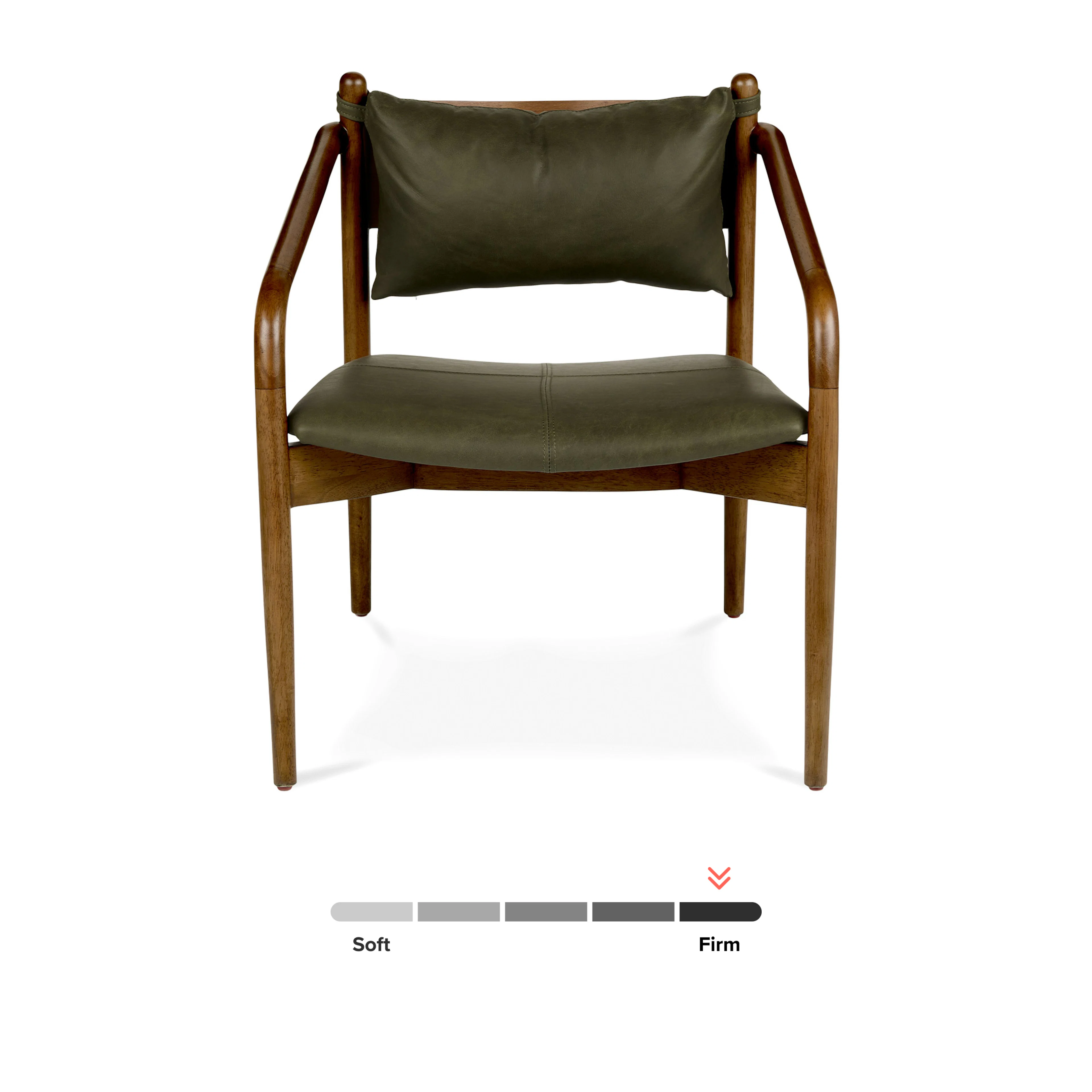 Lento 25" Leather Lounge Chair - Charme Green