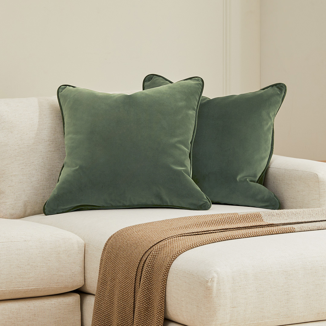 Lucca Plush Pacific Green Velvet Throw Pillow Set of Two | Article