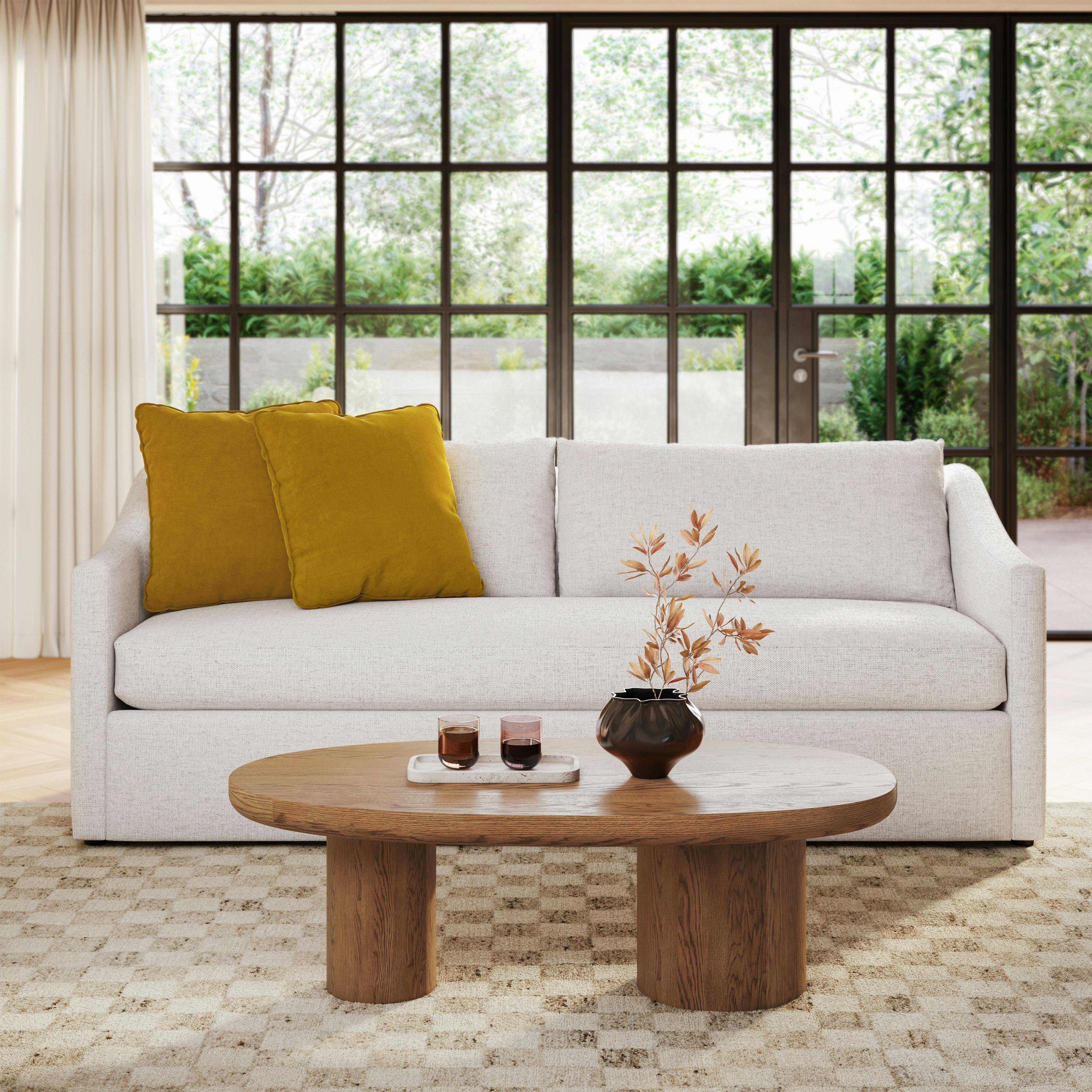 Baarlo Smoked Oak Solid Wood Coffee Table, Japandi Style | Article