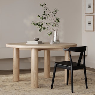 Adel 55.5" Round Dining Table - White Oak