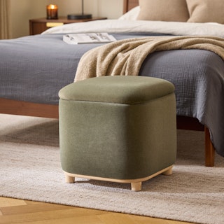 Maribo 19" Storage Ottoman - Felted Green