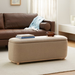 Maribo 48" Storage Ottoman - Sandstone Wool Bouclé