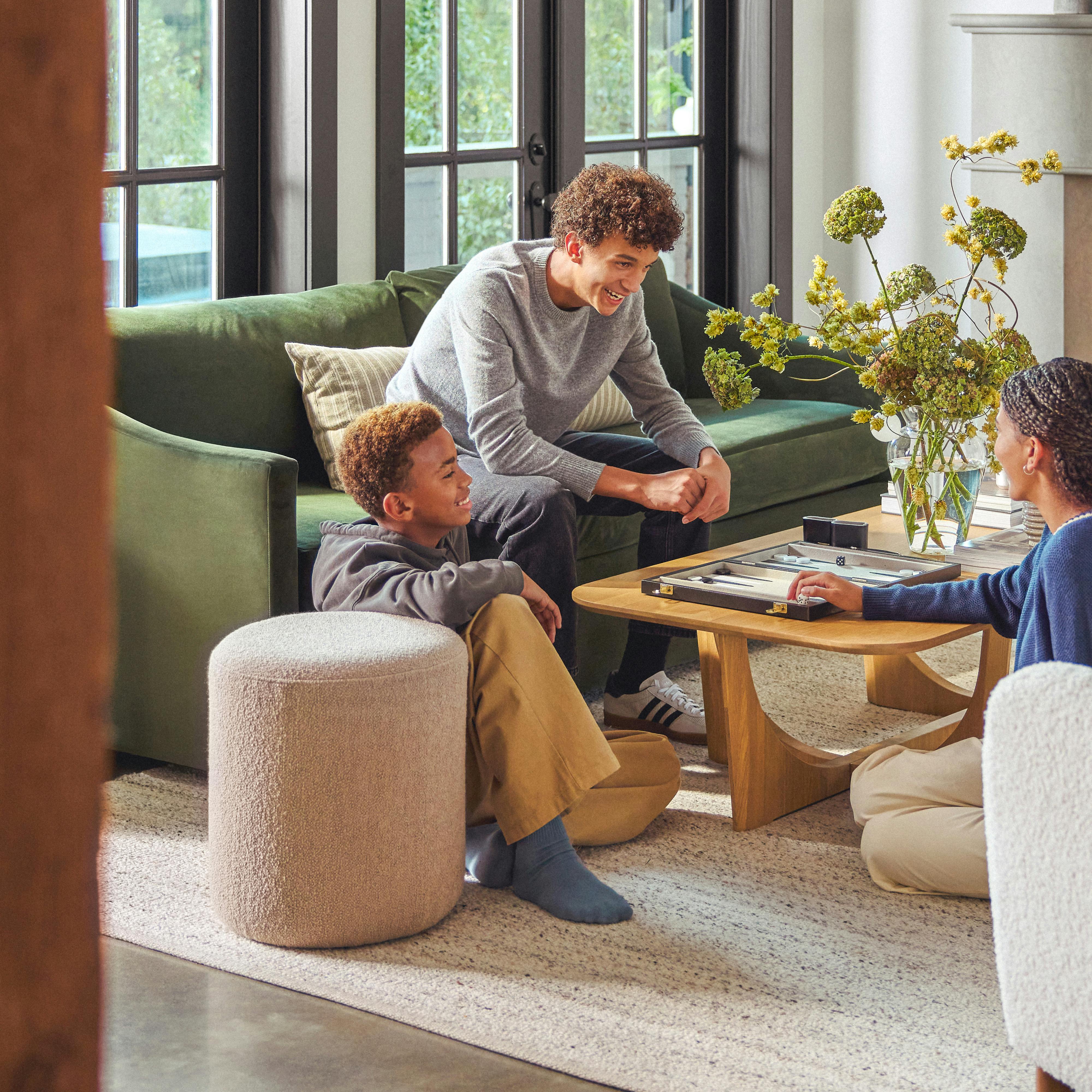 Cilo Sandstone Wool Bouclé Ottoman | Article