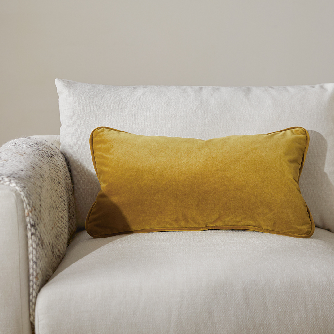 Small yellow fashion throw pillow