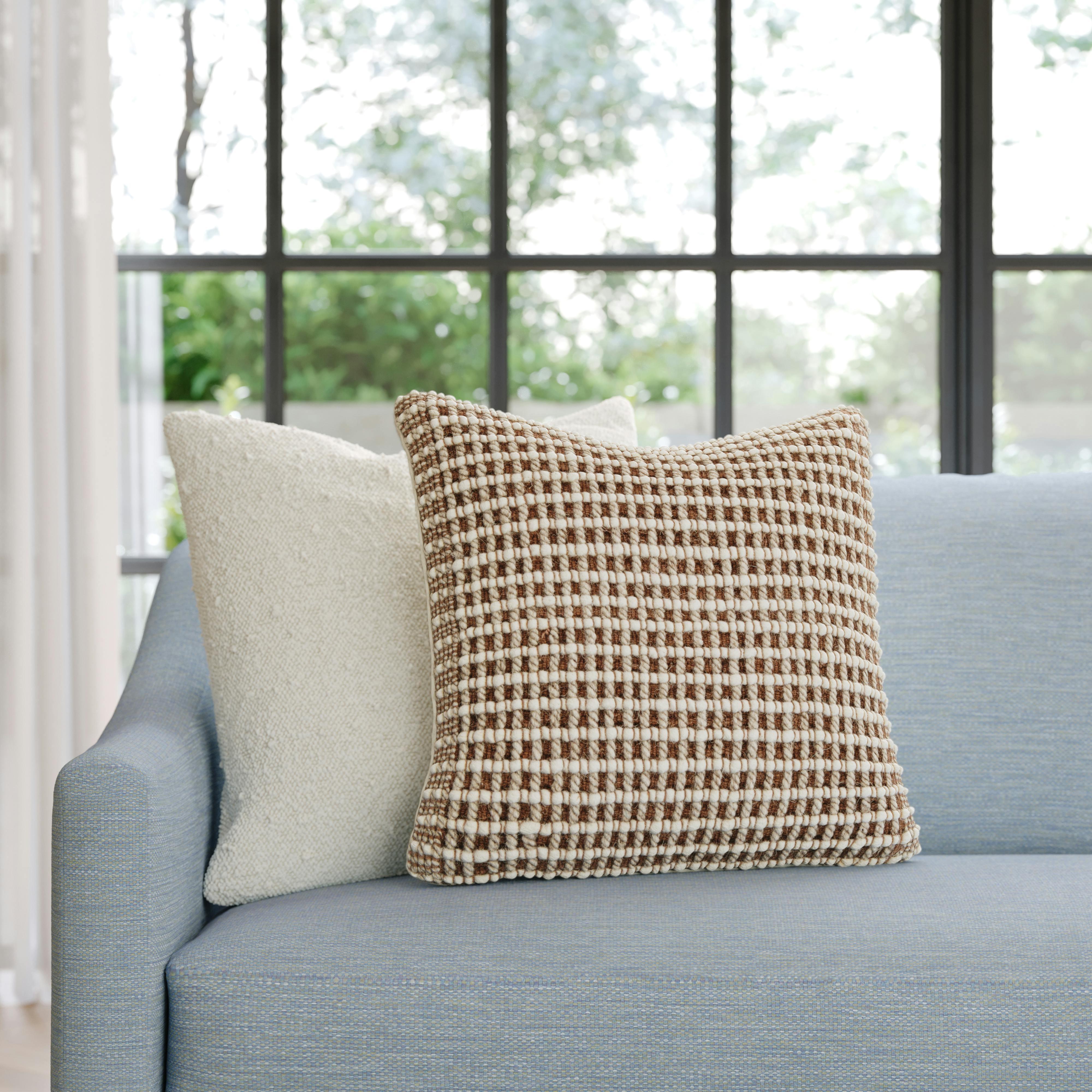 Ren Large Pillow - Brown Weave