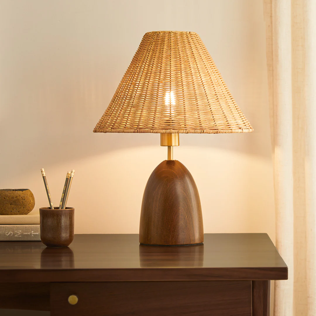 Layne Table Lamp - Rattan