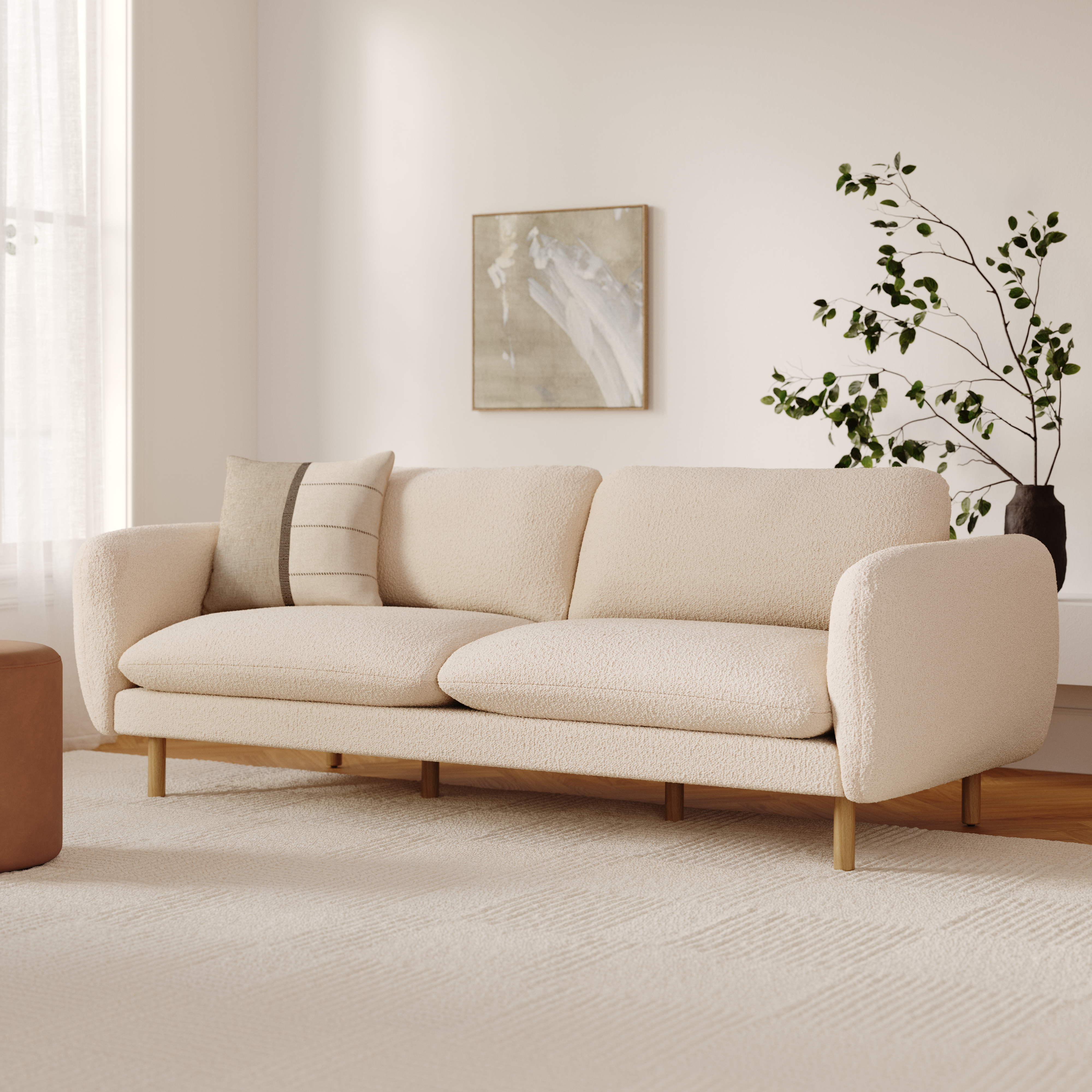 Sanders Ivory Wool Bouclé Sofa | Article