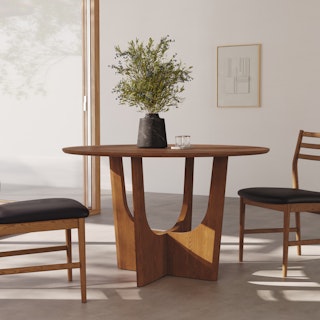 Tovi Smoked Oak Round Dining Table