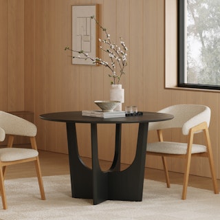 Tovi Round Dining Table for 4 - Black