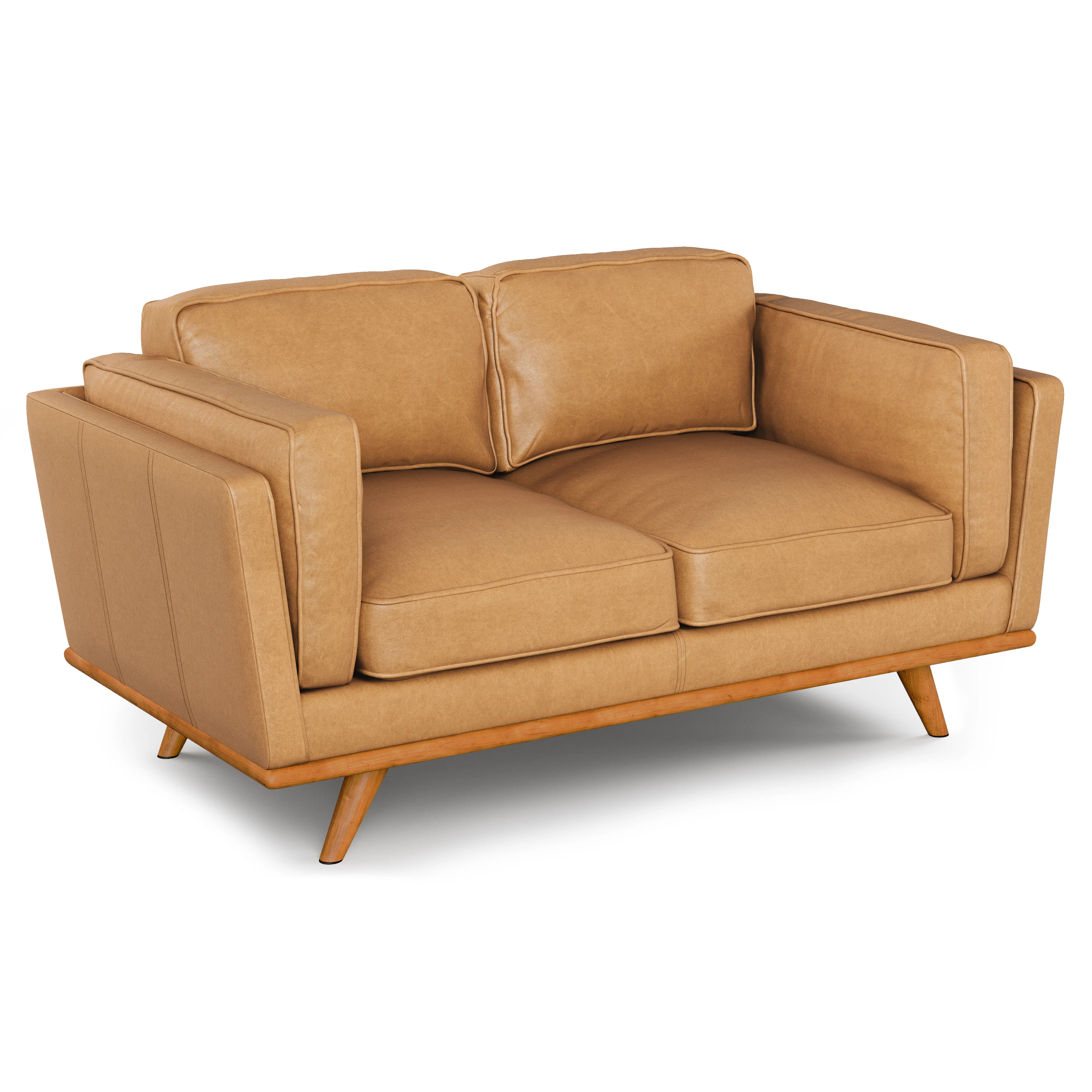 Timber 66.5" Charme Tan Leather Loveseat - Stylish Comfort