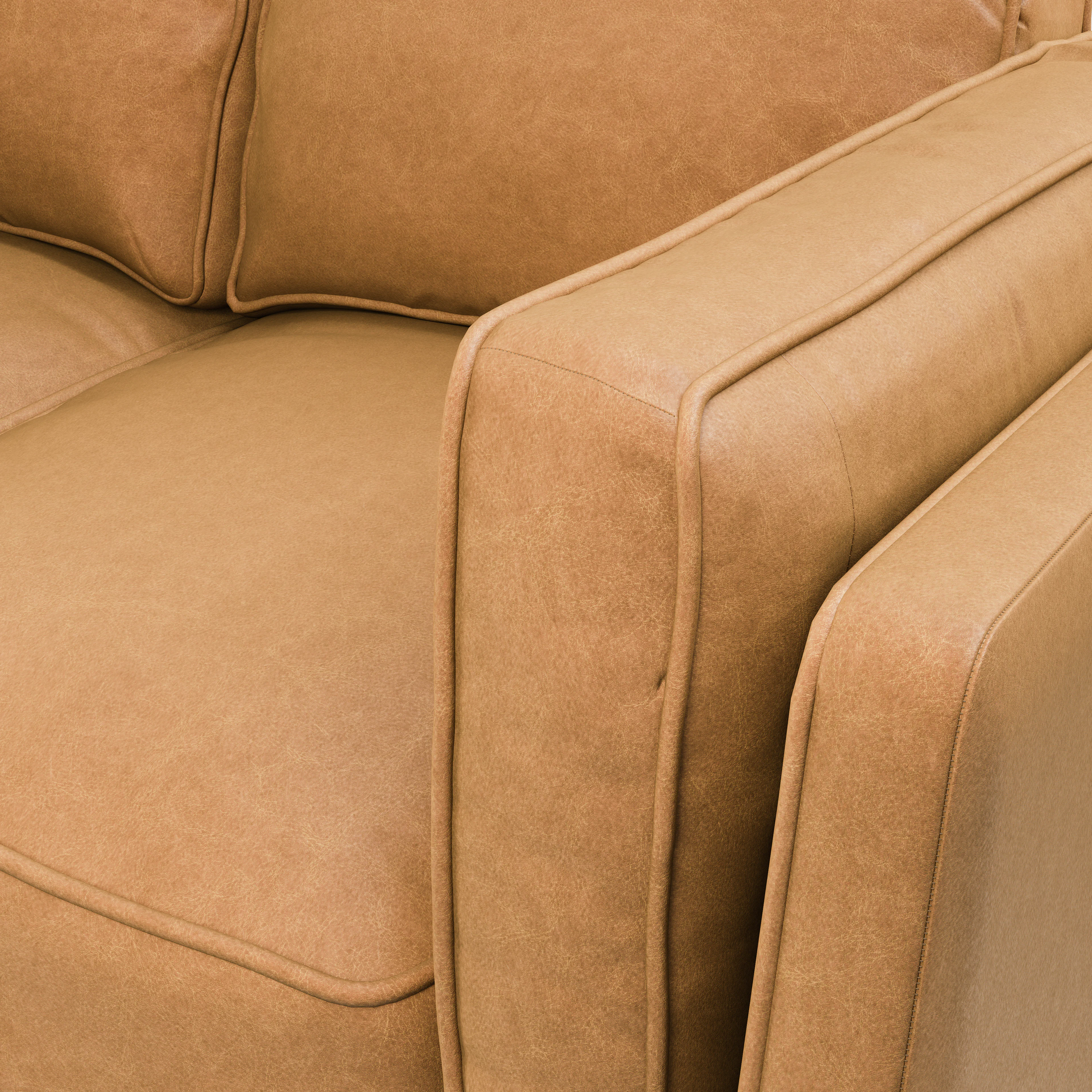 Timber 66.5" Charme Tan Leather Loveseat - Stylish Comfort