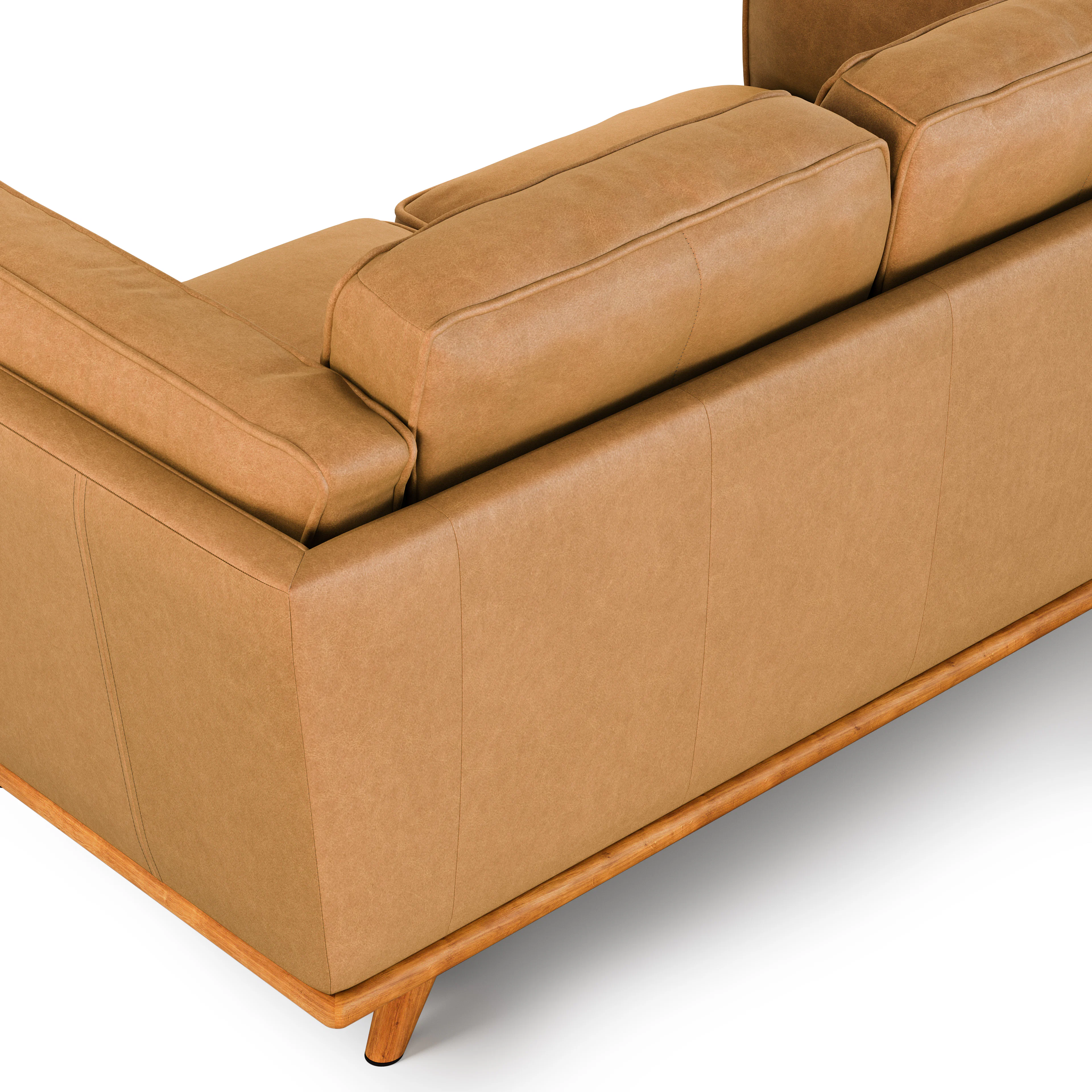 Timber 66.5" Charme Tan Leather Loveseat - Stylish Comfort