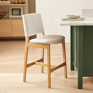 Nosh Counter Stool - Oak and Ratine Ivory