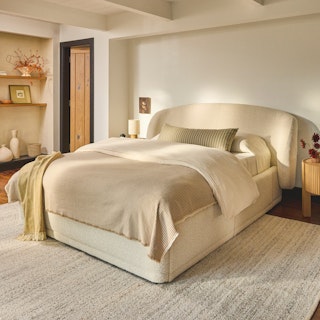 Kayra King Upholstered Storage Bed - Ivory Bouclé