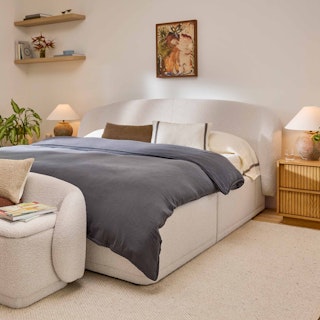 Kayra Queen Upholstered Storage Bed - Ivory Bouclé