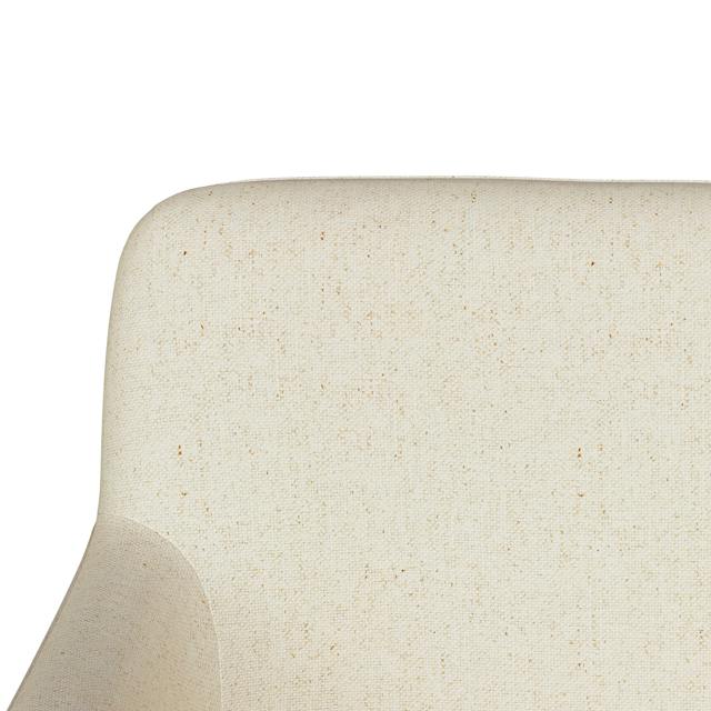 2x Rosin Ivory White Fabric & Light Solid Wood Dining Armchair | Article
