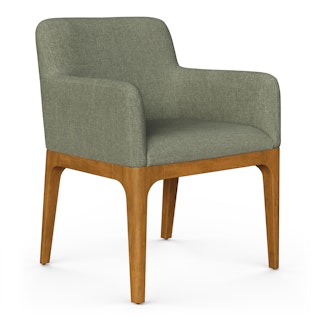 Rosin Dining Armchair - Smoked Oak and Welsh Green