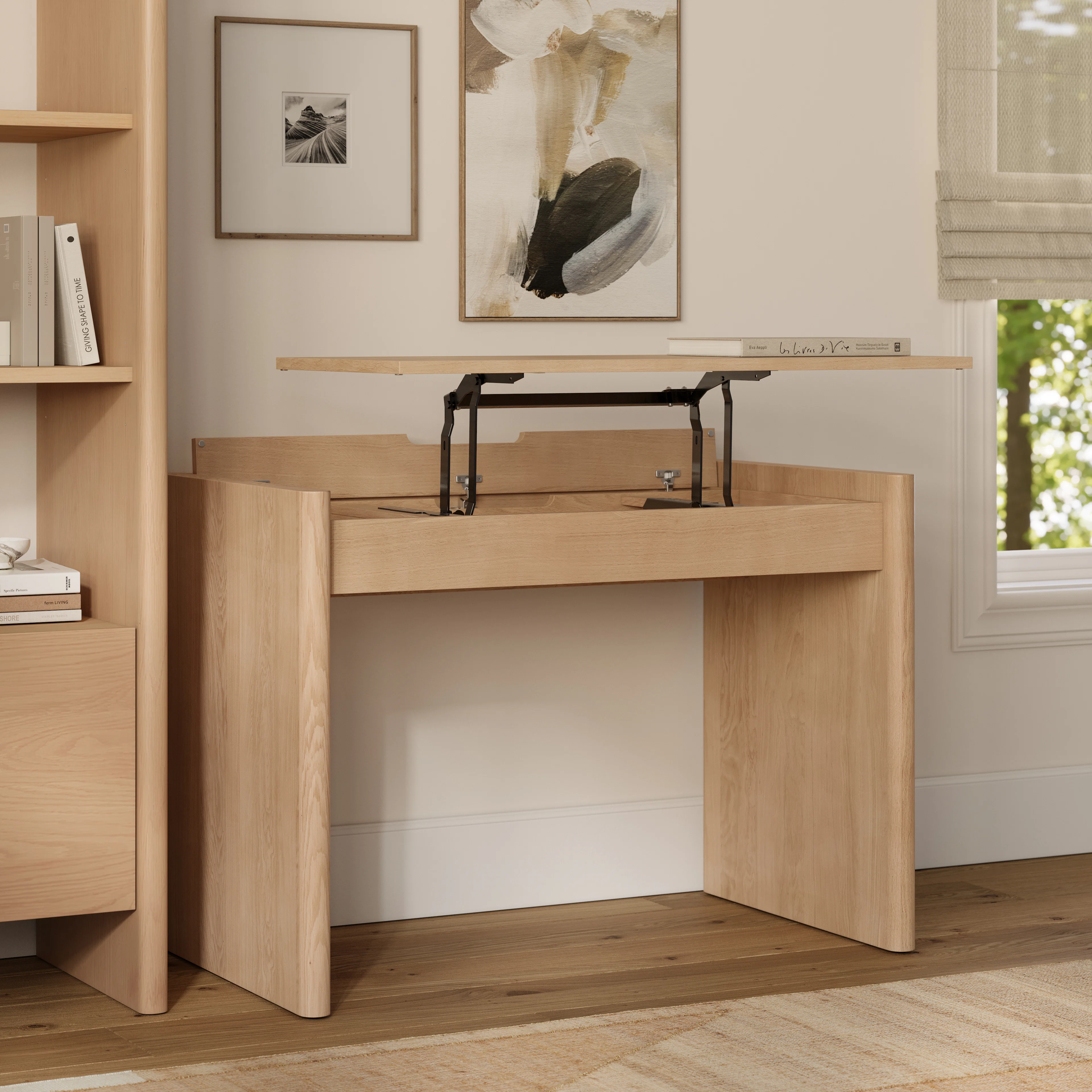 Torme 44" Height Adjustable Desk - White Oak