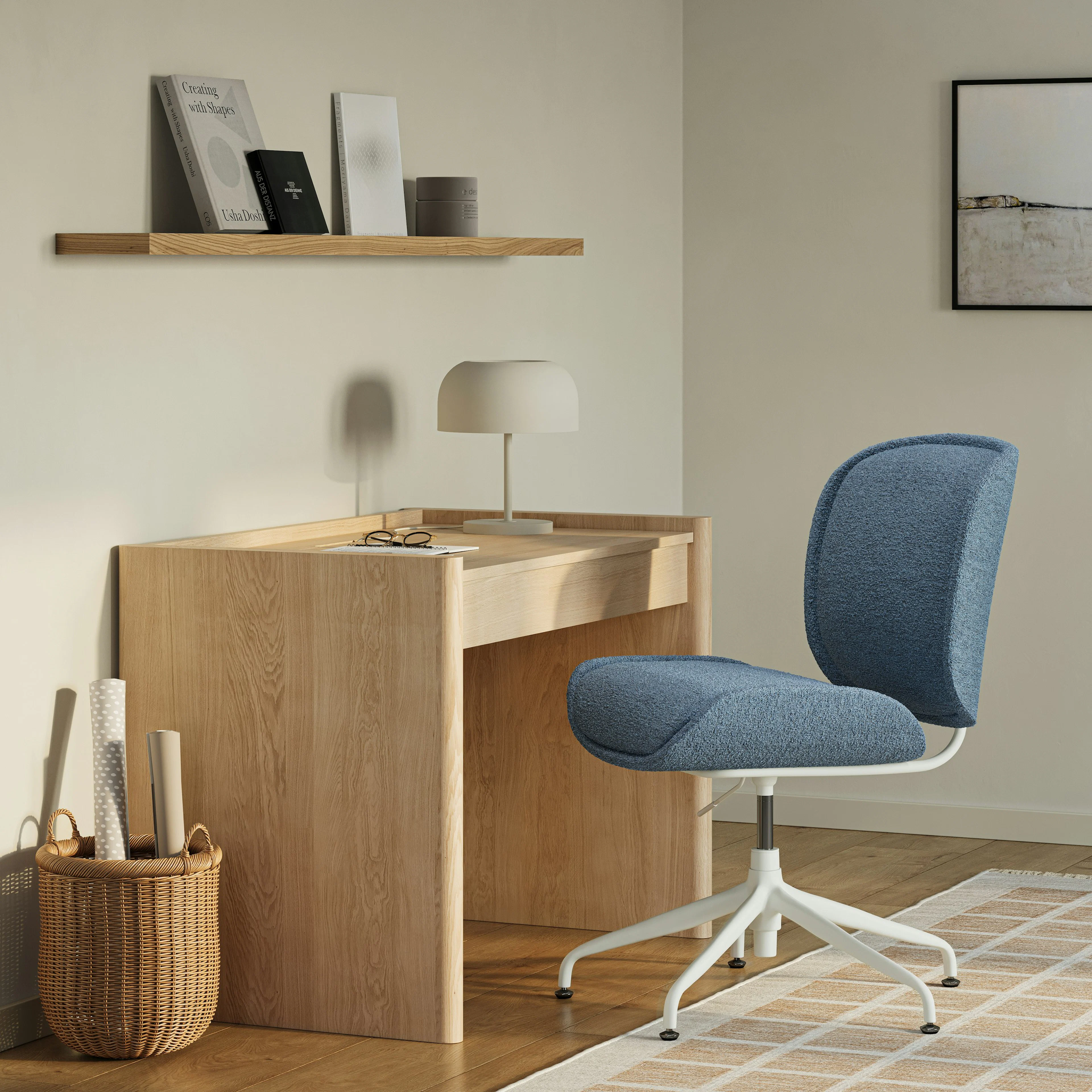 Torme 44" Height Adjustable Desk - White Oak