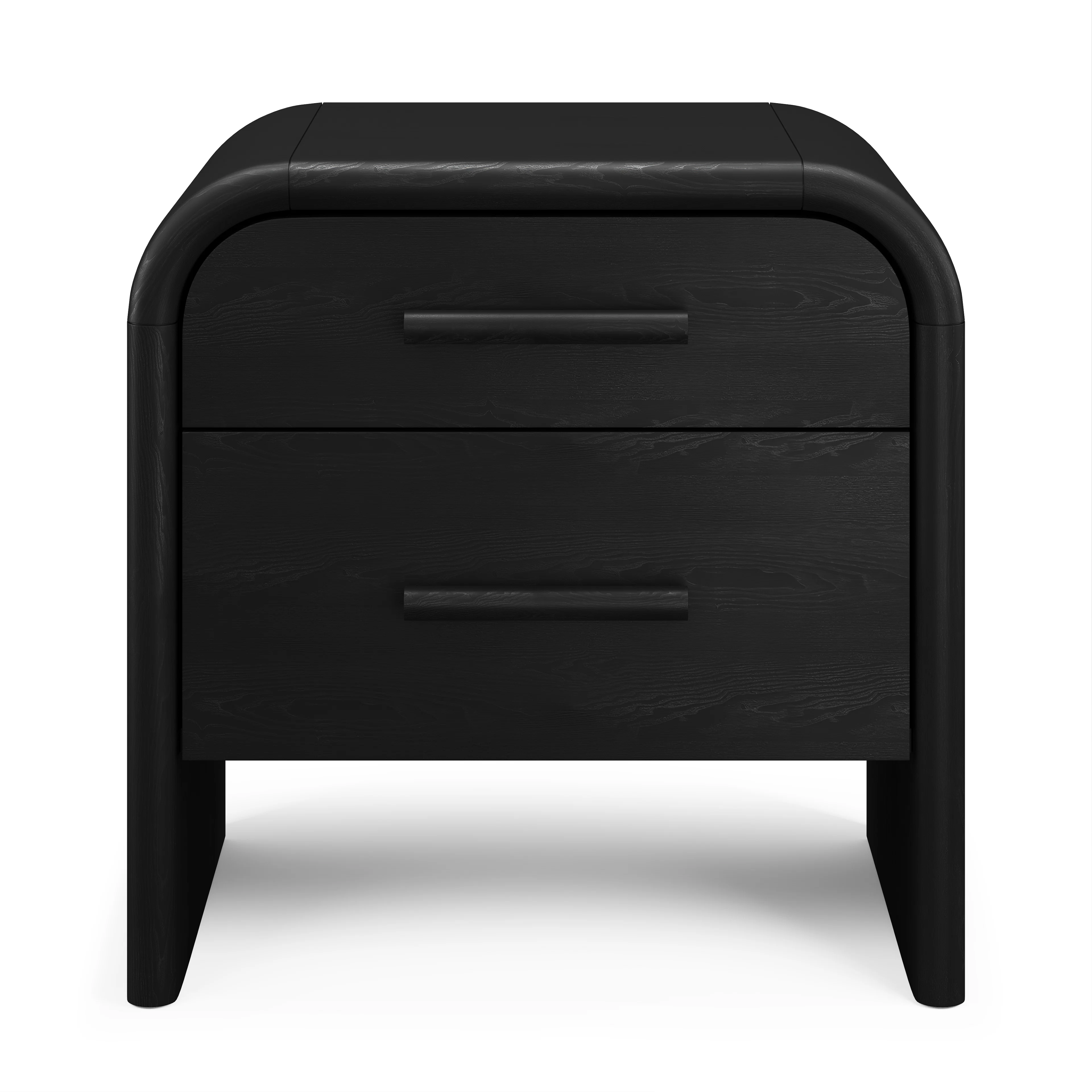 Faydra 2-Drawer Black Ash Nightstand | Stylish & Modern