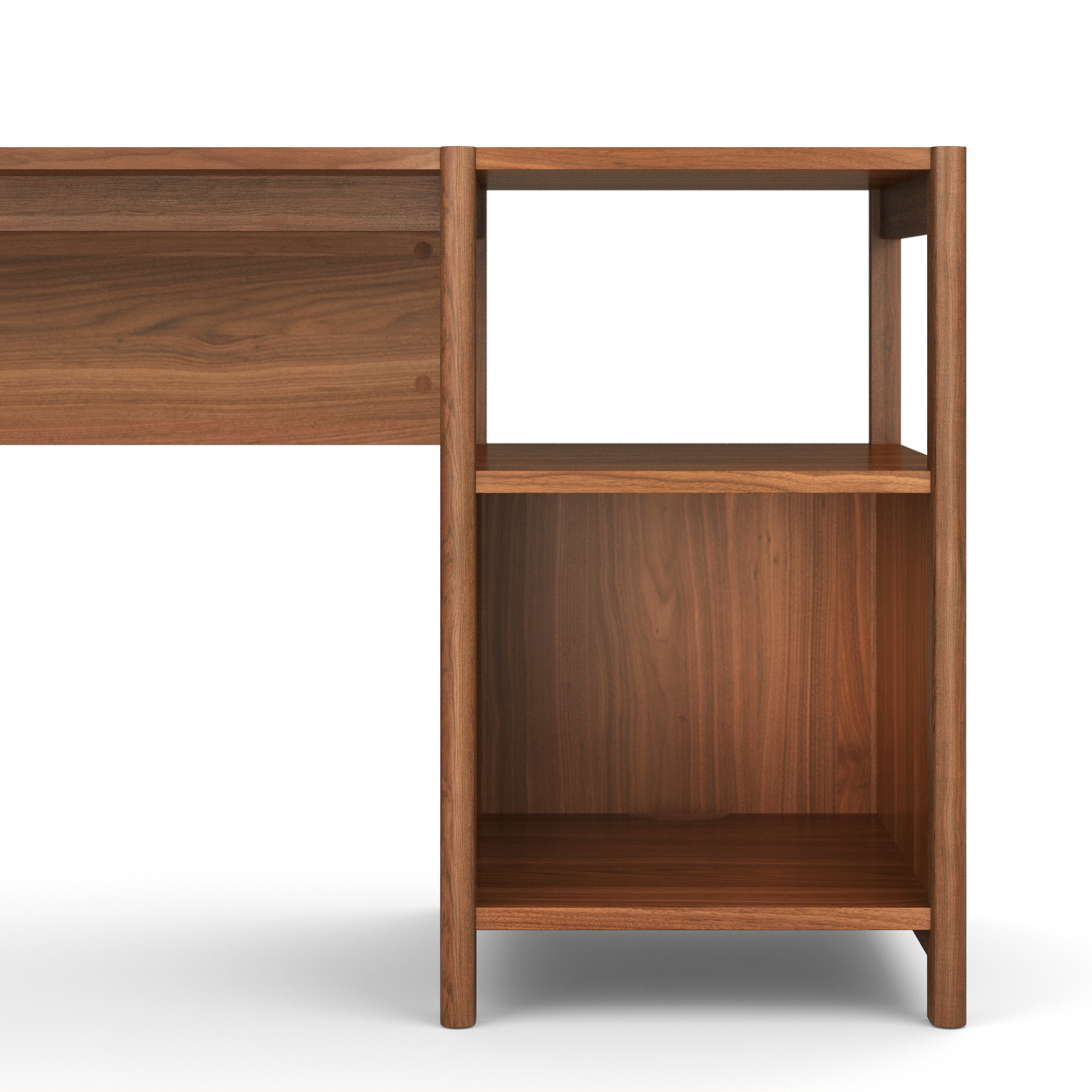 Mysen Walnut Wood Desk with Open Storage | Article