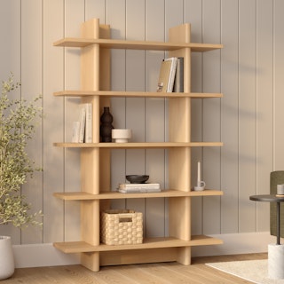 Torme 48" Bookcase, Tall - White Oak