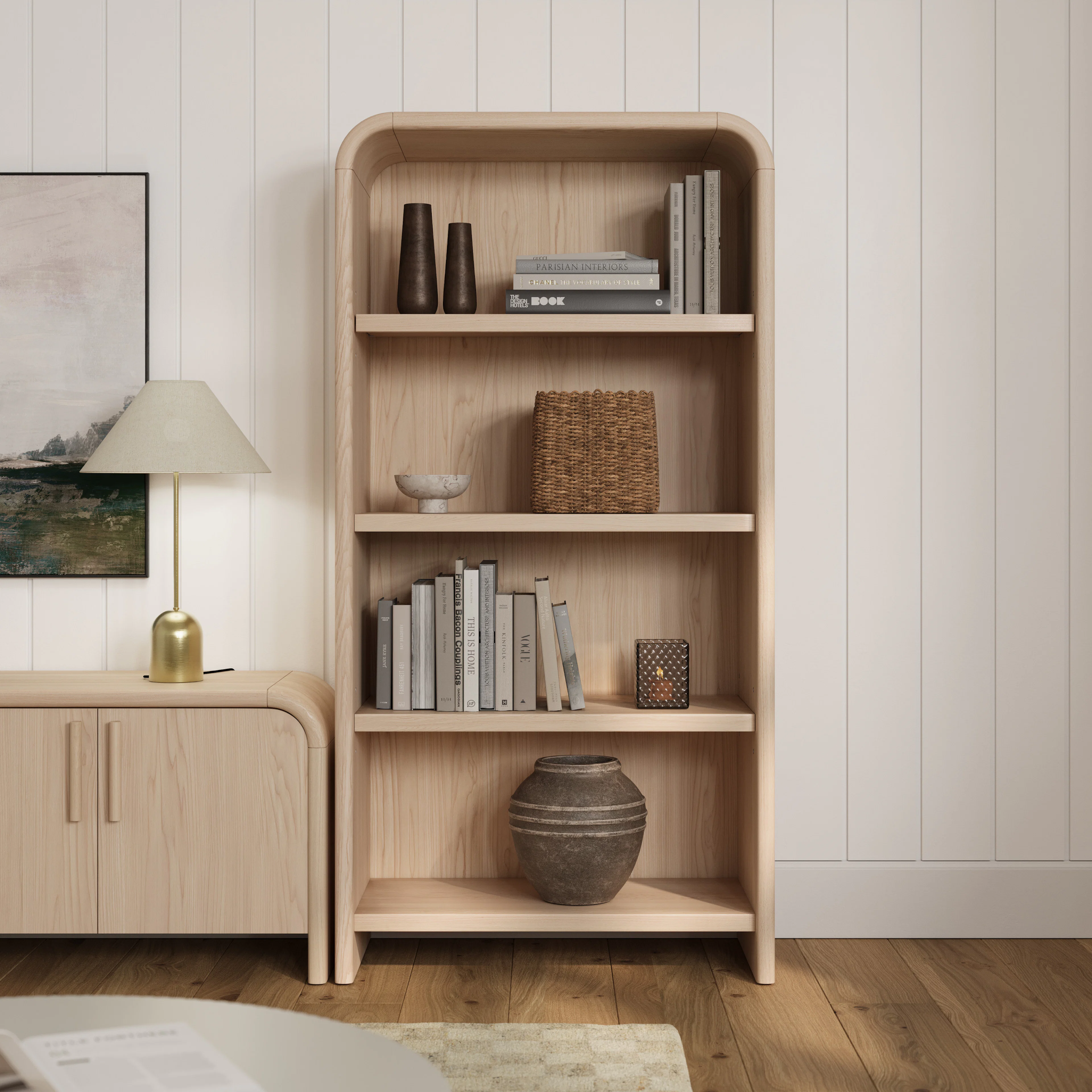 Faydra 34.5" Natural Ash Bookcase - Stylish Storage