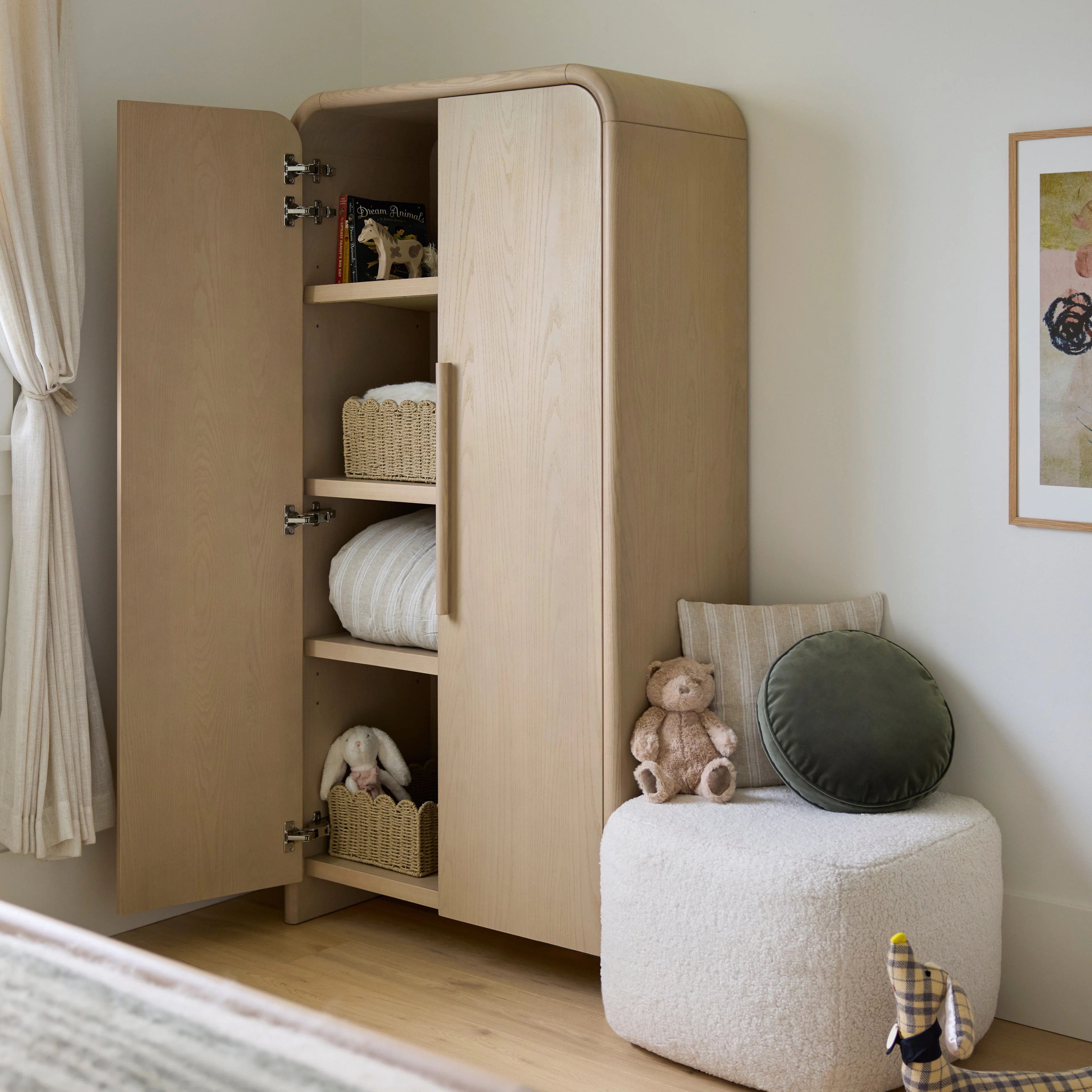 Faydra 35.5" Enclosed Bookcase - Natural Ash
