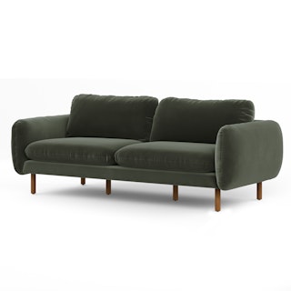 Sanders Plush Pacific Green Sofa