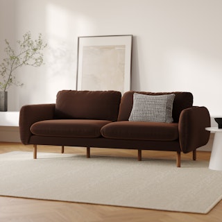 Sanders 85.5" Velvet Sofa - Plush Pacific Brown