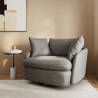 Leigh 47" Grand Swivel Lounge Chair - Silver Gray