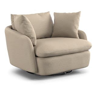 Leigh 47" Grand Swivel Lounge Chair - Silver Taupe