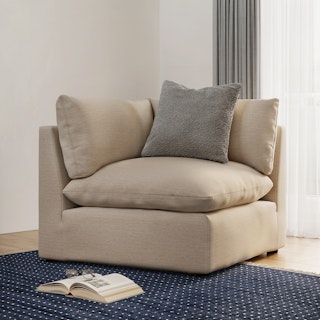 Leigh 41" Corner Chair Module - Silver Taupe