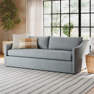 Landry Silver Light Blue Sofa Bed