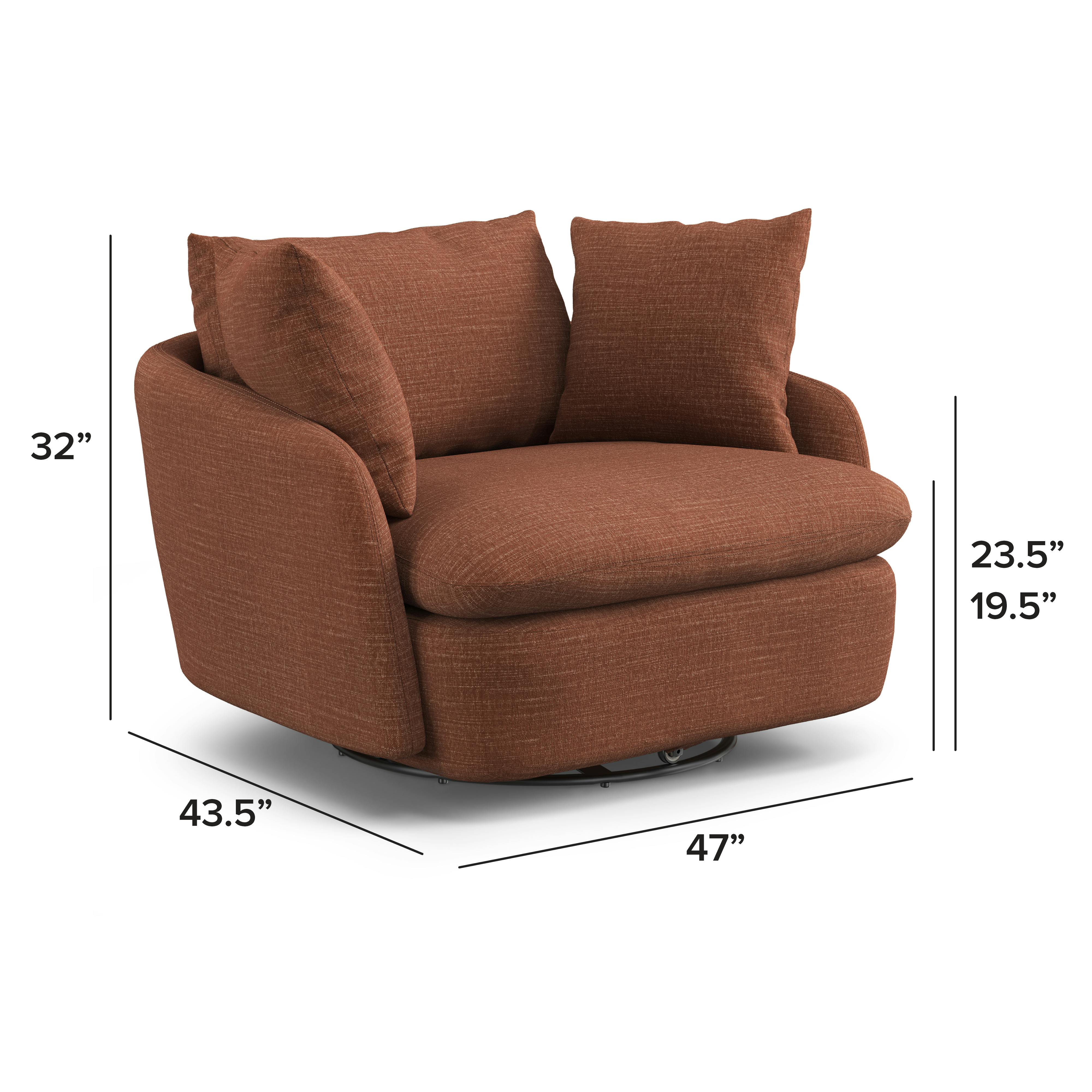 Leigh Napa Rust Grand Swivel Chair | Article