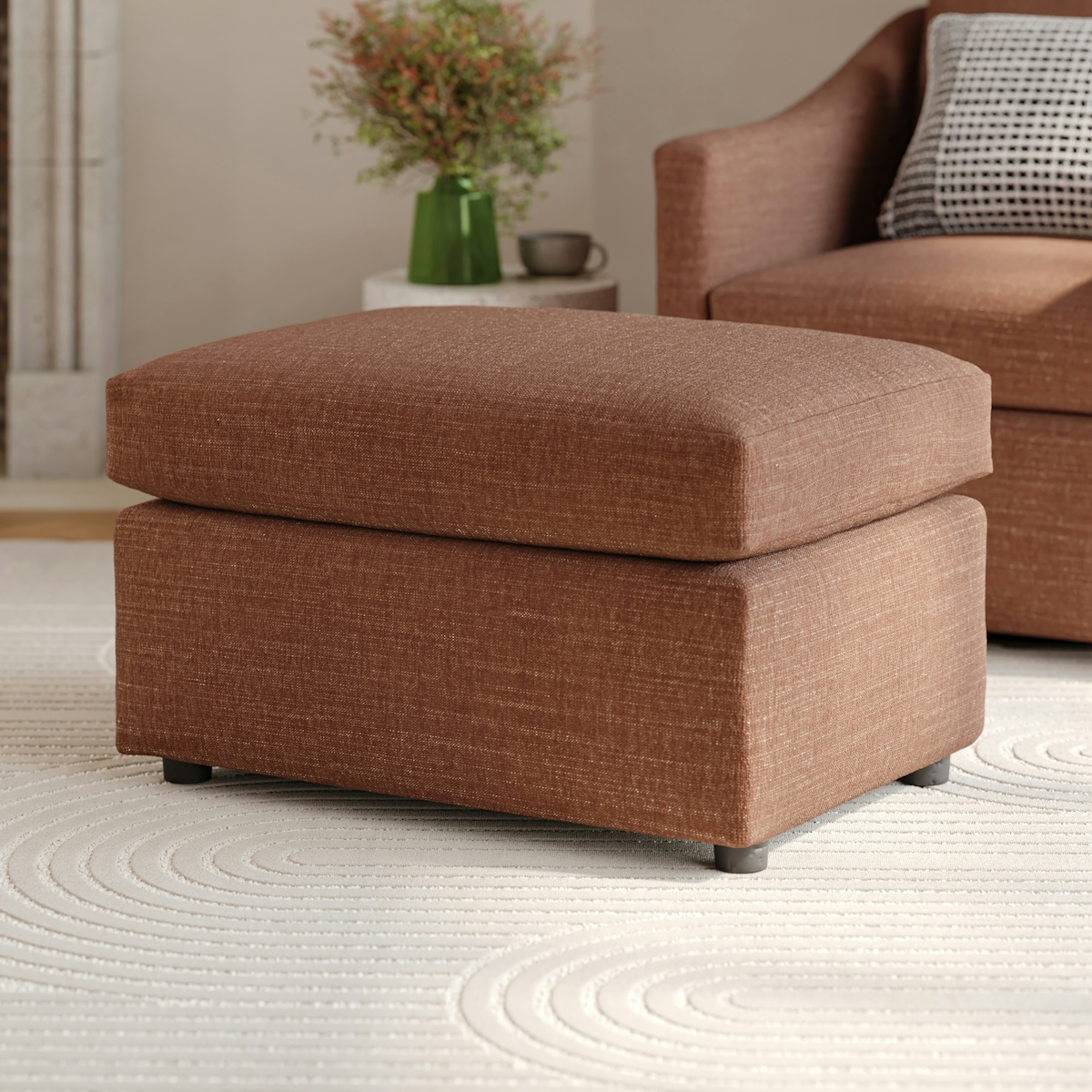 Landry Napa Rust Ottoman Fabric | Article