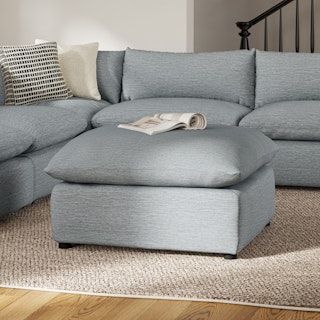 Leigh 41" Ottoman - Silver Light Blue