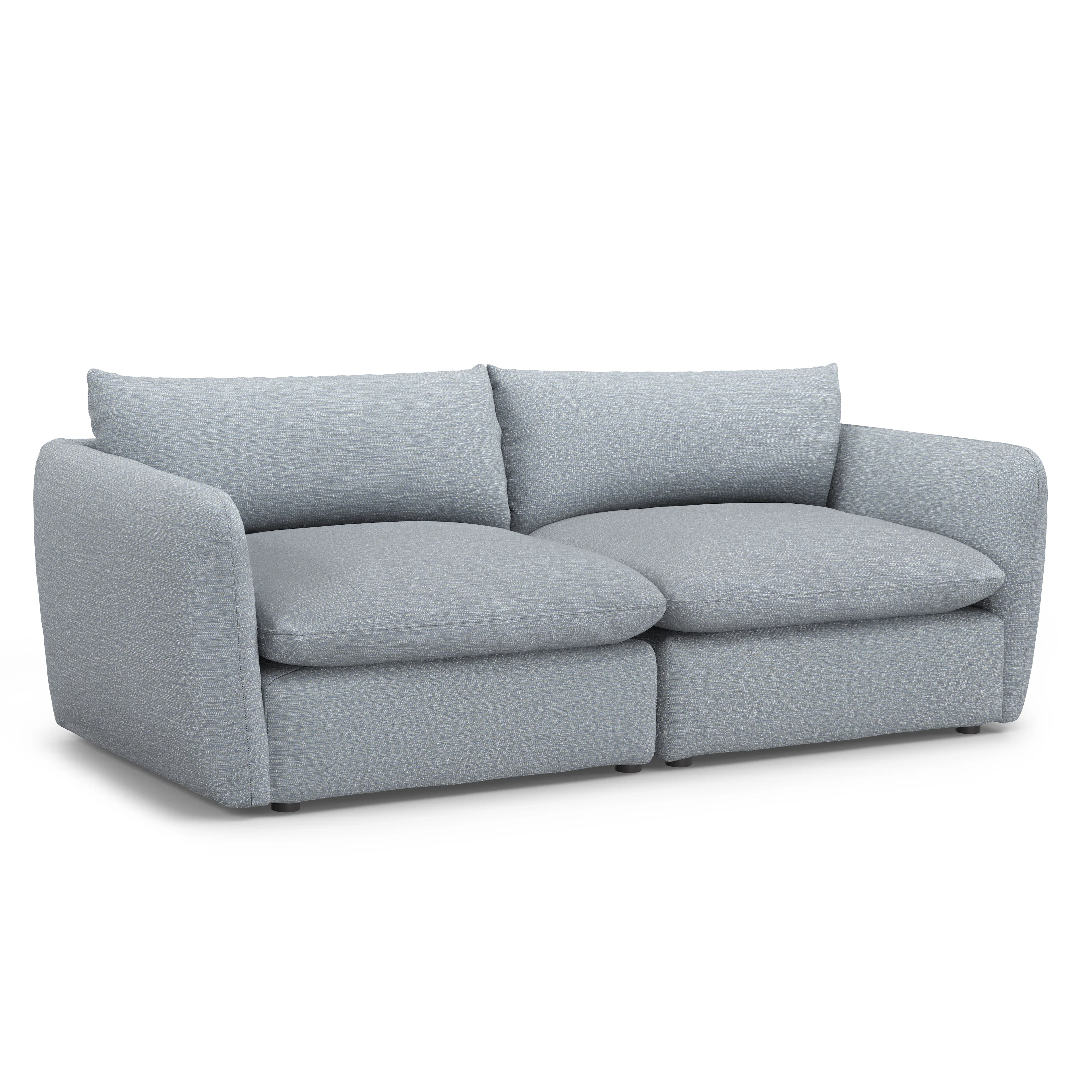 Leigh 92" Modular Sofa in Silver Light Blue | Stylish & Durable