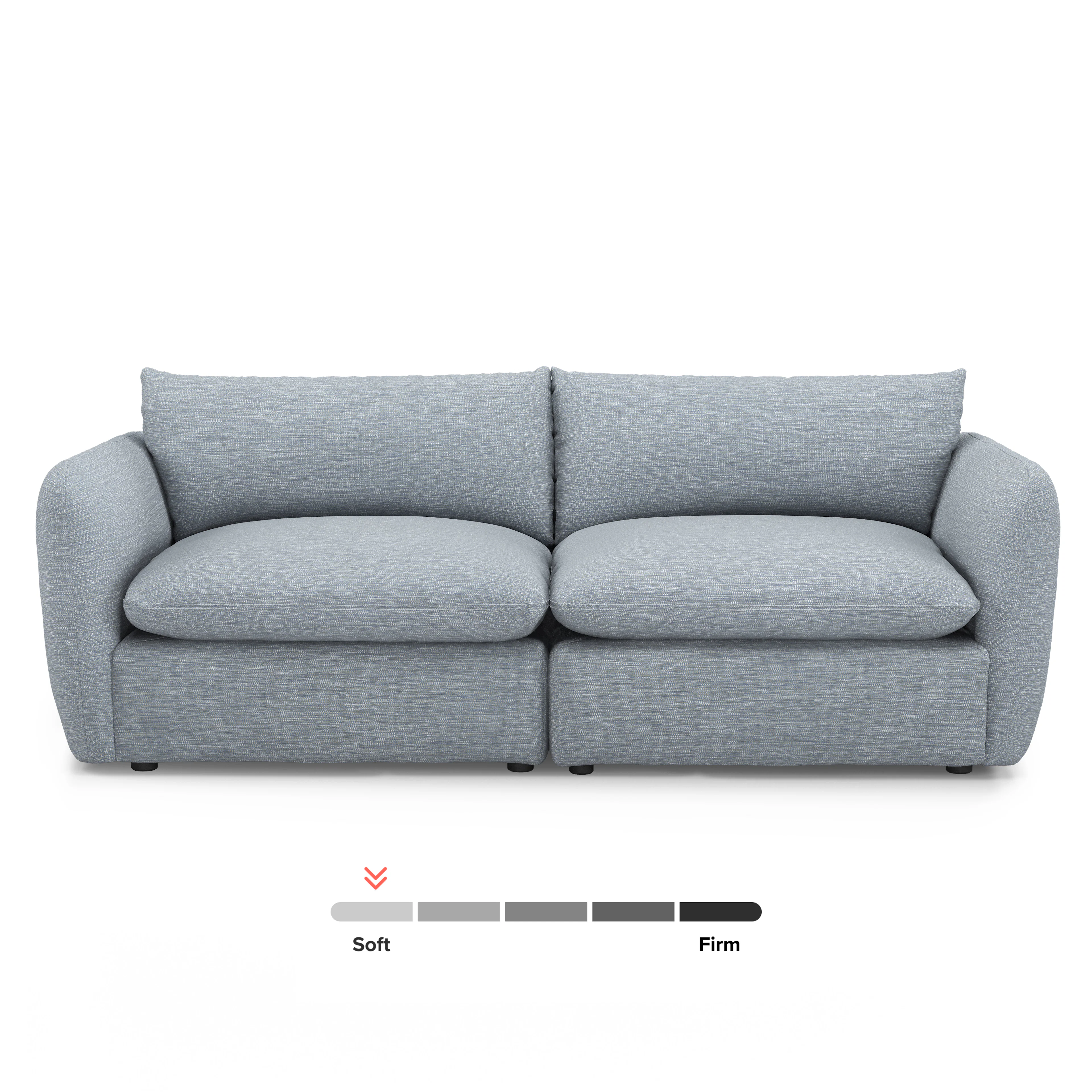 Leigh 92" Modular Sofa in Silver Light Blue | Stylish & Durable